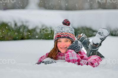 cute girl in snow