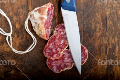 italian salame pressato pressed slicing