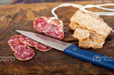 italian salame pressato pressed slicing