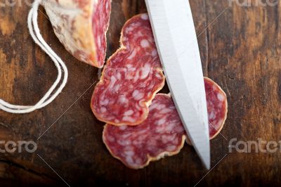 italian salame pressato pressed slicing