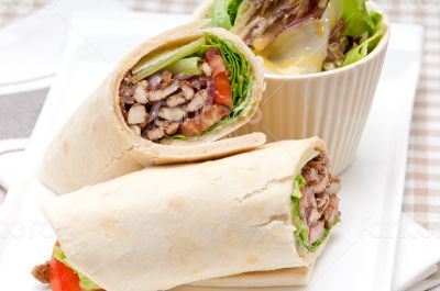 kafta shawarma chicken pita wrap roll sandwich