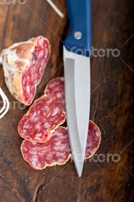 italian salame pressato pressed slicing