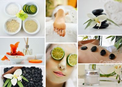 Spa Massage Facial Collage