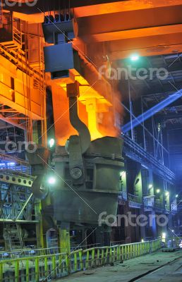 red-hot molten steel