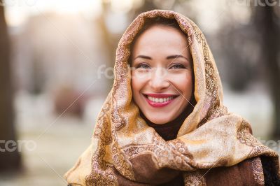 Business woman wearing headscarf