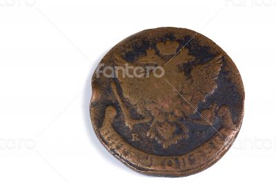 Old Russian copper coin.
