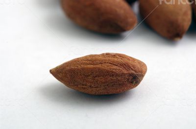 almonds isolated on a white background 