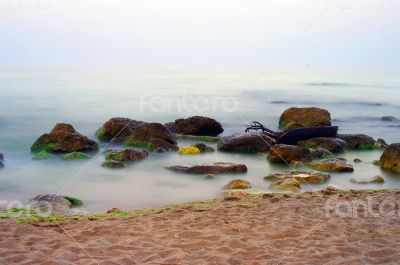 Majestic summer sunset over the sea. 