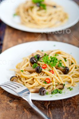 Italian pasta and mushroom sauce 