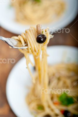 Italian pasta and mushroom sauce 