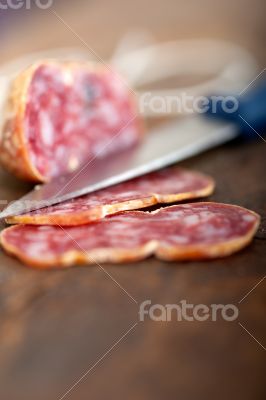 italian salame pressato pressed slicing