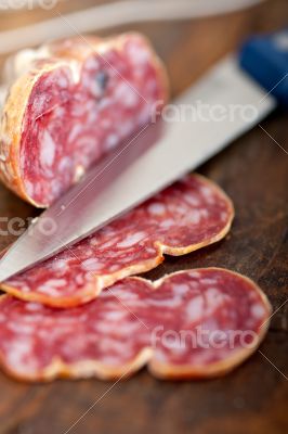 italian salame pressato pressed slicing