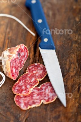 italian salame pressato pressed slicing