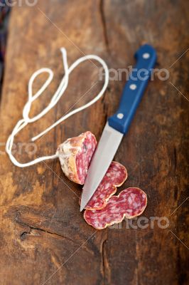 italian salame pressato pressed slicing