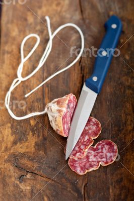 italian salame pressato pressed slicing