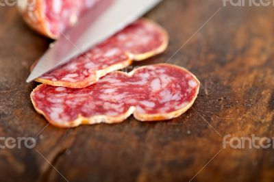 italian salame pressato pressed slicing