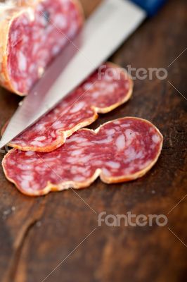 italian salame pressato pressed slicing