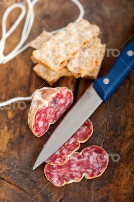 italian salame pressato pressed slicing