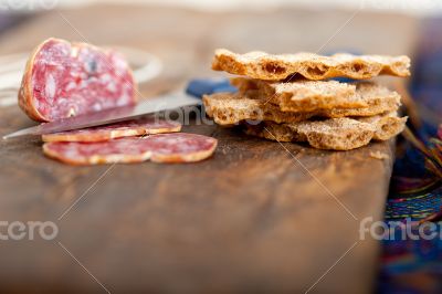 italian salame pressato pressed slicing