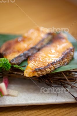 Japanese style teppanyaki roasted cod fish Japanese style teppanyaki roasted cod fish