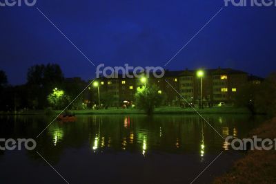 The small lake in the center of Pyatigorsk in the evening The small lake in the center of Pyatigorsk in the evening