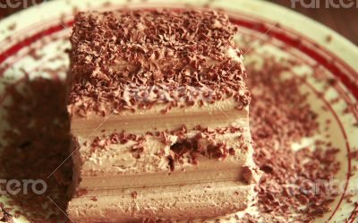 Chocolate ice cream and hardened chocolate over Chocolate ice cream and hardened chocolate over