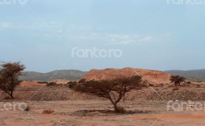 An Israel desert and cloudy stormy sky