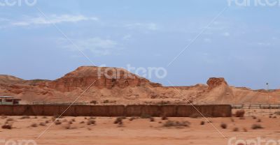 An Israel desert and cloudy stormy sky