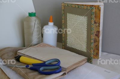 Handmade agenda with copric binding