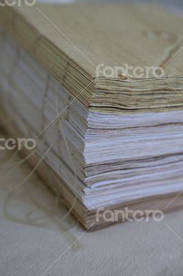 A pile of not finished agenda with coptic binding A pile of not finished agenda with coptic binding