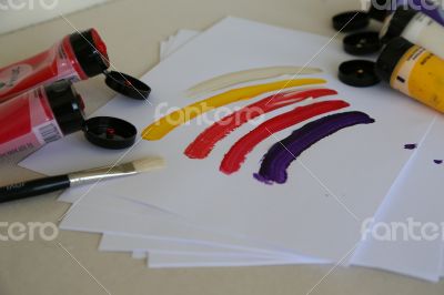 Colorful strokes of acrylic paints Colorful strokes of acrylic paints