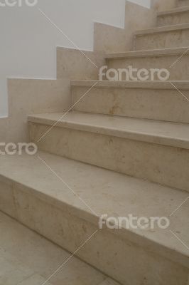 Beige marble indoor stairs