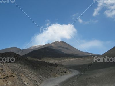 Volcano Etna and the smoke above it Volcano Etna and the smoke above it