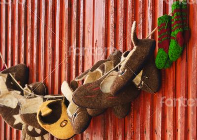 Handmade wool slippers