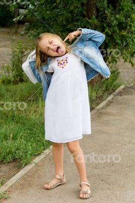 Girl makes faces Girl makes faces