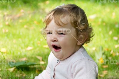 Cute yawning infant