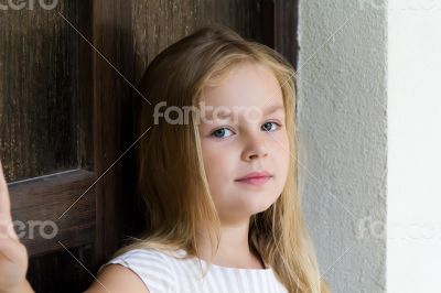 Cute girl five years old