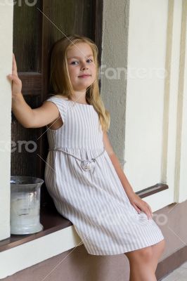 Cute girl five years old