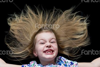 Girl makes faces imitate witch