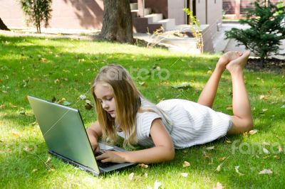 Cute girl with laptop Cute girl with laptop