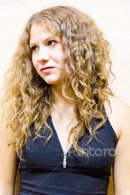 Young woman with long brown hair