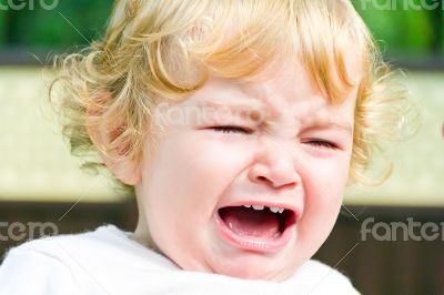 Cute infant with tear Cute infant with tear