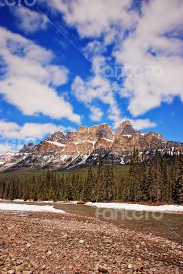 Castle Mountain in Banff National Park Canada