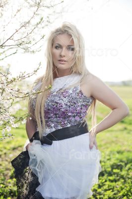 Spring fashion plus size blonde model