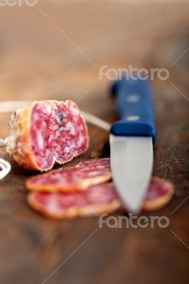 italian salame pressato pressed slicing