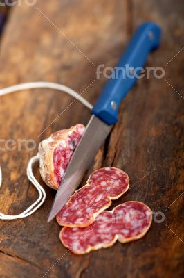 italian salame pressato pressed slicing