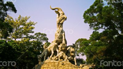 Five goats statue in Guangzhou city China