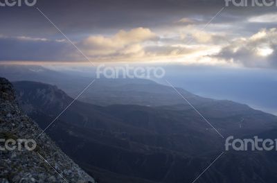 clouds on the mountain.  Crimea, Ukraine