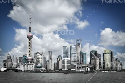shanghai pudong skyline, China