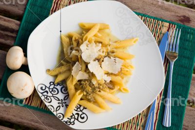 Pasta with mushrooms and parmesan Pasta with mushrooms and parmesan